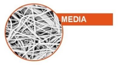Material des Filtermediums im orangefarbenen Kreis