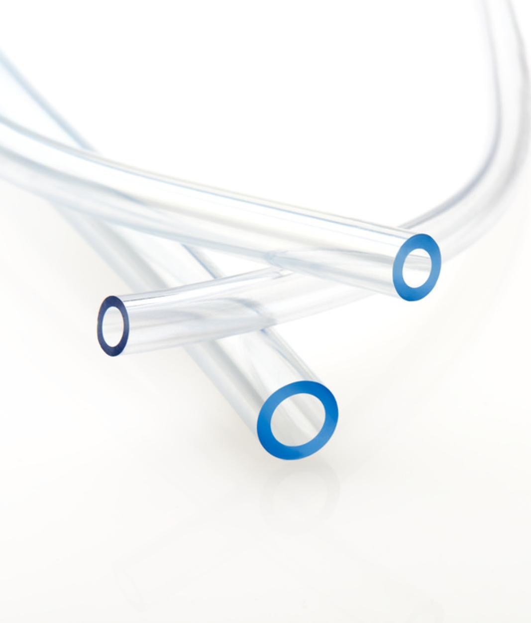 clear Tygon tubing on white background