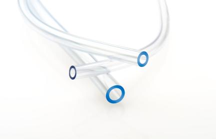 clear Tygon tubing on white background