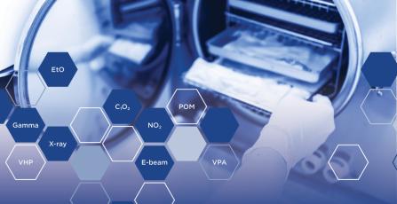 Sterilization graphic with blue filter