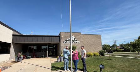 MED Portage PRIDE celebration 2026 flagpole