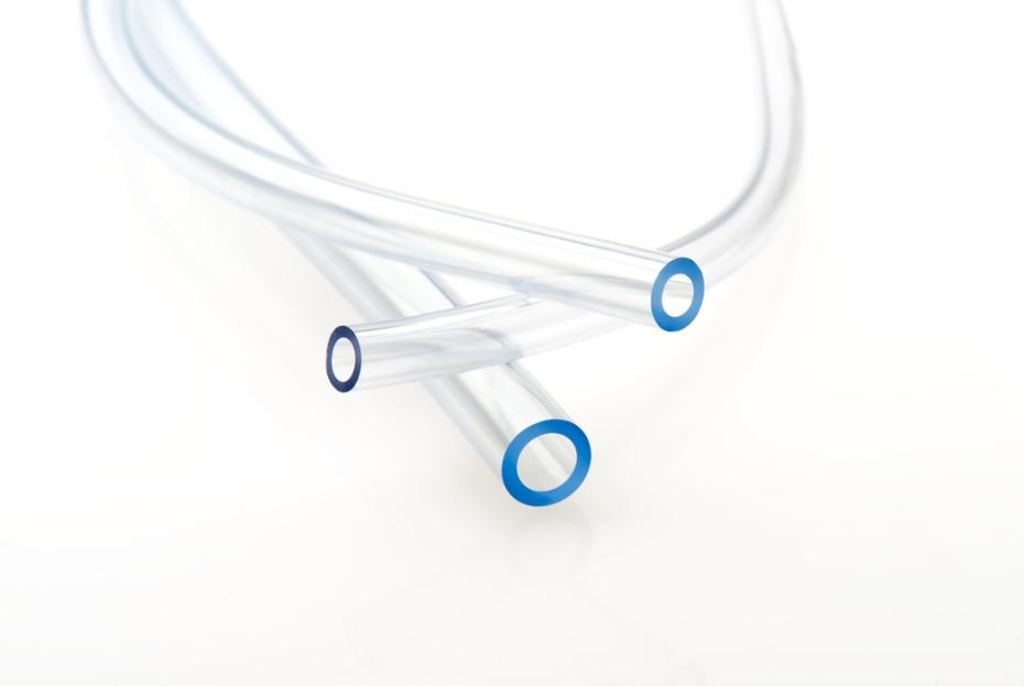 clear Tygon tubing on white background